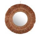 Miroir Mural Déco En Raphia "saffron" 65cm Marron