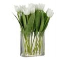 Fleur Artificielle et Vase "tulipes" 39cm Blanc