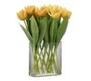 Fleur Artificielle et Vase "tulipes" 39cm Jaune