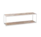 Table Basse 2 Niveaux "miraza" 150cm Naturel et Blanc