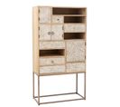 Commode 10 Tiroirs En Bois "opreda" 157cm Beige