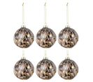 Lot De 6 Boules De Noël "cordes" 8cm Bronze et Gris