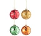 Lot De 12 Boules De Noël "perles" 8cm Multicolore