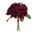Bouquet De Fleurs Artificielles "roses" 25cm Rouge