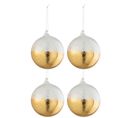 Lot De 4 Boules De Noël "brillantes" 12cm Or