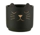 Cache-pot En Céramique "chat" 20cm Noir et Or
