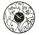 Horloge Murale En Métal "visages" 49cm Noir