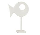 Statuette Sur Pied "figurine Poisson" 39cm Blanc