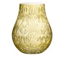 Vase Design En Verre "diamant" 28cm Jaune