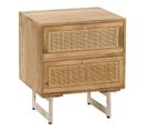 Table De Chevet En Bois "weaving" 55cm Naturel