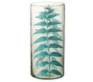 Vase Design En Verre "feuille" 30cm Bleu