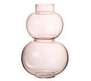 Vase Design En Verre "boule" 28cm Rose