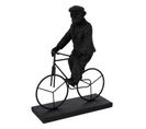 Statuette Déco "singe Vélo" 33cm Noir