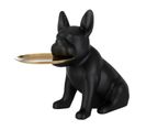 Statuette Déco "bulldog Plateau" 56cm Noir