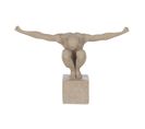 Statuette Déco Sur Socle "athlète" 32cm Beige