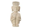 Statue Déco "assise Ethnique" 33cm Beige