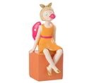 Statuette Déco "fille Colorée" 20cm Orange et Rose