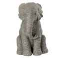 Statuette Déco "éléphant Assis" 24cm Gris