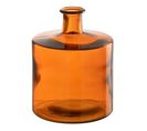 Vase Déco En Verre "bouteille" 26cm Orange