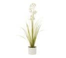 Plante Artificielle En Pot "allium" 92cm Vert et Blanc