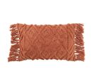 Coussin Déco Pompons "amalia" 37x78cm Terracotta