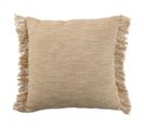 Coussin Déco "franges Coton" 45x45cm Beige