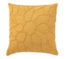 Coussin Déco "fleur" 43x43cm Ocre