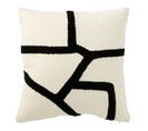 Coussin Déco "ligne" 43x43cm Blanc et Noir