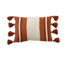 Coussin Déco Pompons "tangerine" 30x45cm Terracotta