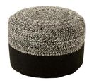 Pouf Rond Design "miami" 50cm Noir Et Blanc