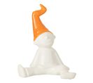 Statuette Déco "nain" 31cm Blanc et Orange