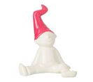 Statuette Déco "nain" 31cm Blanc et Fuchsia