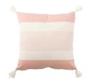 Coussin Déco "mik" 50x50cm Blanc et Rose