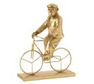 Statuette Déco "singe Vélo" 35cm Or