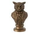 Statuette Déco "buste Hibou" 26cm Bronze