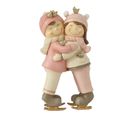 Statuette Déco Couple Câlin "oiseaux" 21cm Rose