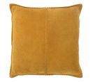 Coussin Déco En Cuir "coleman" 45x45cm Jaune