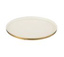 Plateau De Service Déco En Métal "pearly" 41cm Blanc