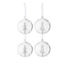 Lot De 4 Boules De Noël "sapin 3d" 10cm Transparent