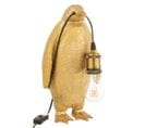 Lampe à Poser En Résine "pingouin" 35cm Or