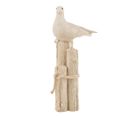 Statuette Déco Mouette "perchée" 31cm Beige