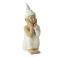 Statue Déco Bouddha Assis "bali Bliss" 61cm Blanc