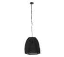 Lampe Suspension En Lin "poire" 161cm Noir