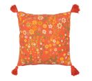 Coussin Design Fleurs "mexican" 45x45cm Orange