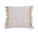 Coussin Avec Franges "santorin" 45x45cm Blanc et Beige