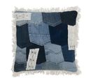 Coussin Déco Patchwork "santorin" 45x45cm Bleu