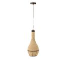 Lampe Suspension En Jonc "poire" 56cm Naturel