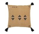 Coussin Déco Triangle "bali" 50x50cm Naturel et Noir