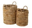 Lot De 2 Paniers En Jacinthe "cylindre" 57cm Naturel