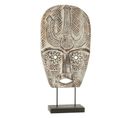 Statue Masque Primitif Sur Pied "zihao" 80cm Naturel